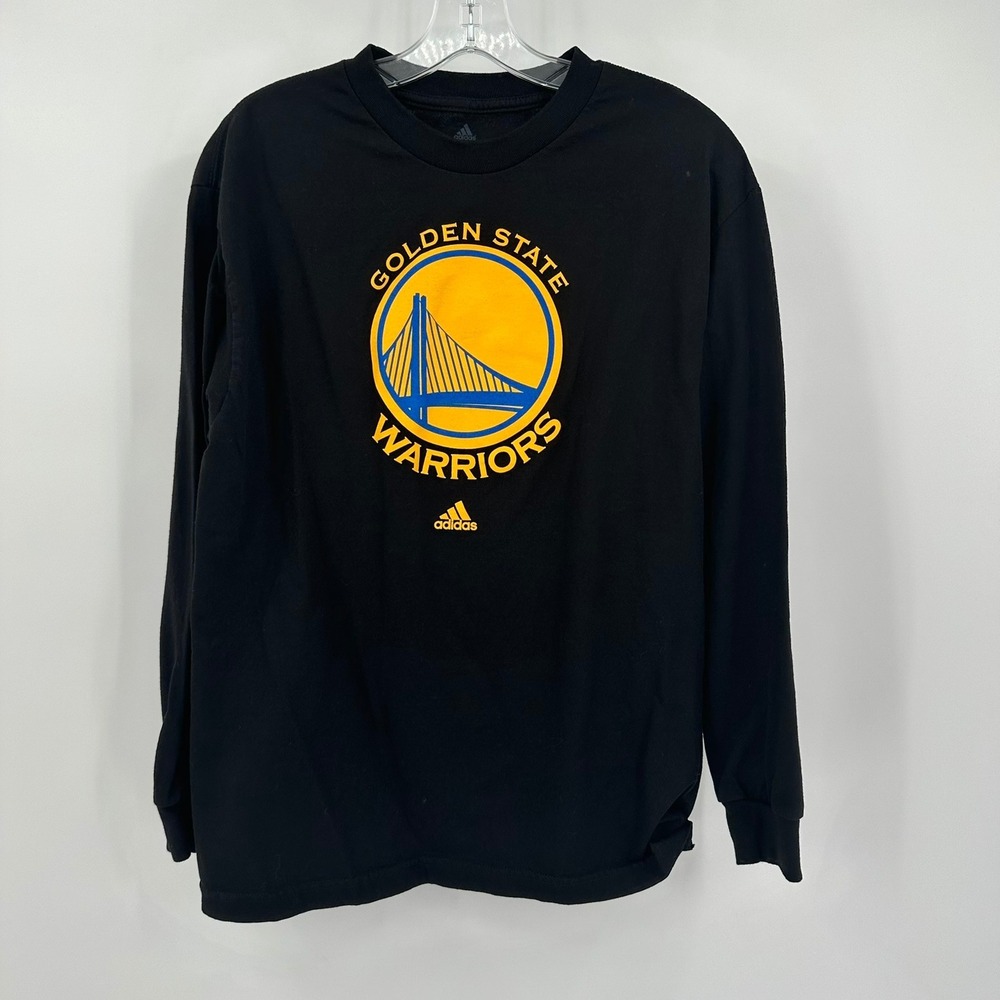 Adidas Golden State Warriors Mens Size M Black Long Sleeve NBA Graphic T-Shirt